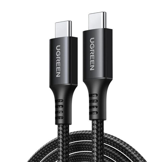 Cablu de Date USB-C la USB-C, 3A, 60W, 2m - Ugreen US567 (15374) - Black Gray