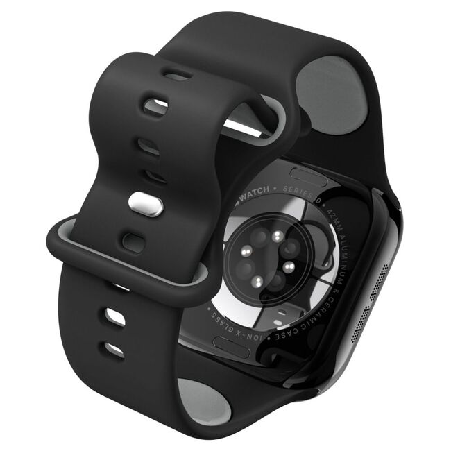 Curea pentru Apple Watch 1/2/3/4/5/6/7/8/9/10/SE/SE 2 (38/40/41/42mm) - Spigen Nano Pop - Black Sesame