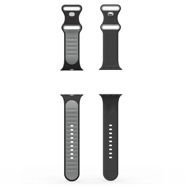 Curea pentru Apple Watch 1/2/3/4/5/6/7/8/9/10/SE/SE 2 (38/40/41/42mm) - Spigen Nano Pop - Black Sesame