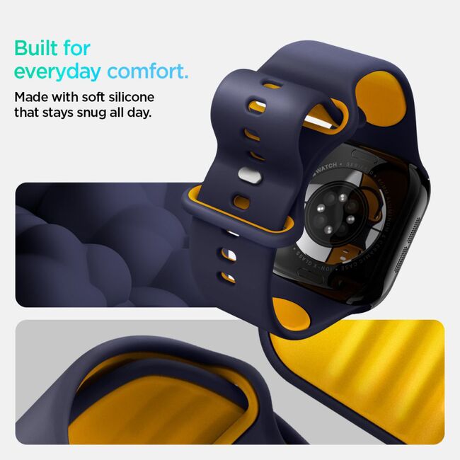 Curea pentru Apple Watch 1/2/3/4/5/6/7/8/9/10/SE/SE 2 (38/40/41/42mm) - Spigen Nano Pop - Blueberry Navy