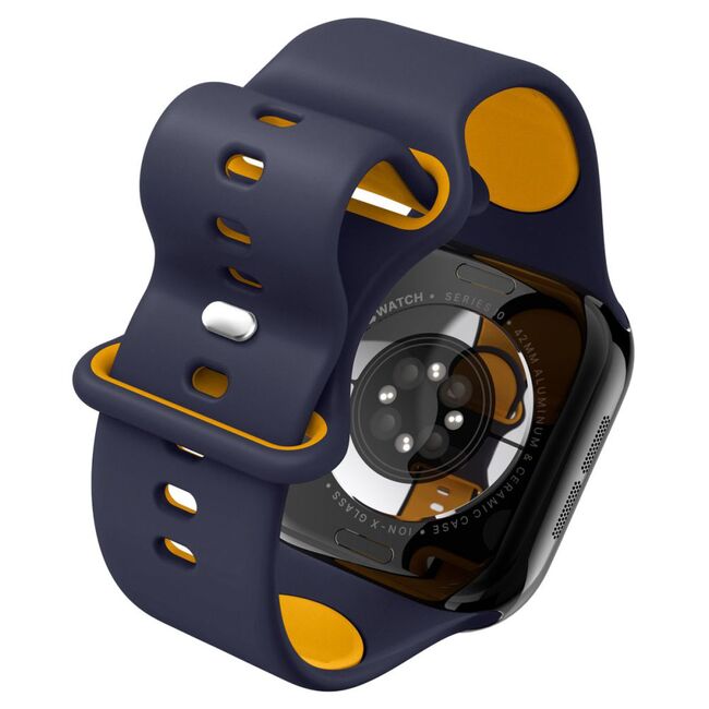 Curea pentru Apple Watch 1/2/3/4/5/6/7/8/9/10/SE/SE 2 (38/40/41/42mm) - Spigen Nano Pop - Blueberry Navy