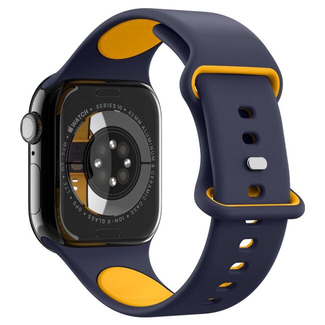 Curea pentru Apple Watch 1/2/3/4/5/6/7/8/9/10/SE/SE 2 (38/40/41/42mm) - Spigen Nano Pop - Blueberry Navy