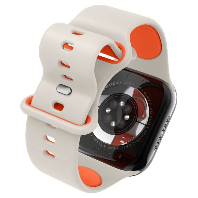 Curea pentru Apple Watch 1/2/3/4/5/6/7/8/9/10/SE/SE 2 (38/40/41/42mm) - Spigen Nano Pop - Orange Beige