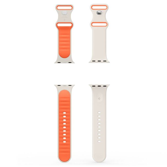 Curea pentru Apple Watch 1/2/3/4/5/6/7/8/9/10/SE/SE 2 (38/40/41/42mm) - Spigen Nano Pop - Orange Beige