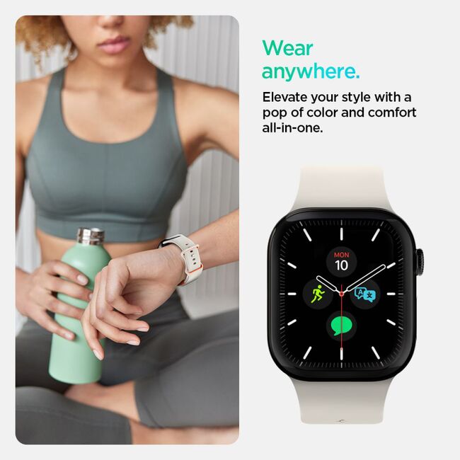 Curea pentru Apple Watch 1/2/3/4/5/6/7/8/9/10/SE/SE 2 (38/40/41/42mm) - Spigen Nano Pop - Orange Beige