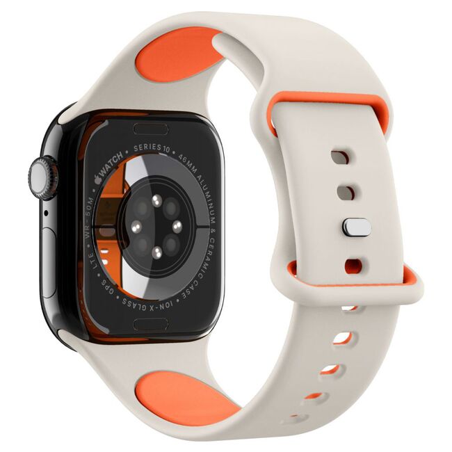 Curea pentru Apple Watch 1/2/3/4/5/6/7/8/9/10/SE/SE 2 (38/40/41/42mm) - Spigen Nano Pop - Orange Beige