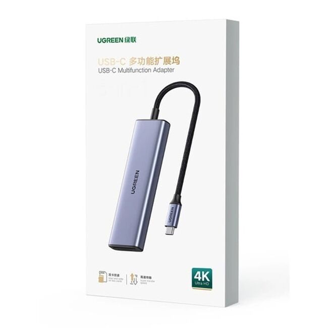 Hub Multifunctional, 3x USB3.0, Type-C, HDMI - Ugreen CM511 (20956A) - Gray