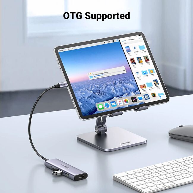 Hub Multiport, Slim, USB-C, 3x USB, HDMI, PD100W, 5Gbps, 4K, 0.2m - Ugreen (15596) - Gray