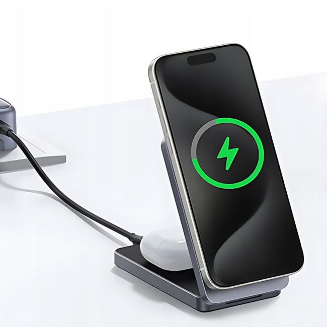 Incarcator fara Fir 2in1, 25W, 3A, USB-C - Ugreen W528 (45055) - White