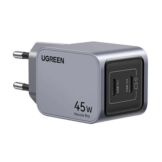 Incarcator pentru Priza, Type-C, GaN, 45W, 3A, QC4.0+ - Ugreen Nexode Pro X707 (35008) - Grey