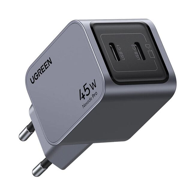 Incarcator pentru Priza, Type-C, GaN, 45W, 3A, QC4.0+ - Ugreen Nexode Pro X707 (35008) - Grey