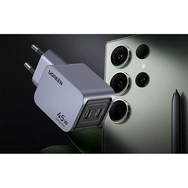 Incarcator pentru Priza, Type-C, GaN, 45W, 3A, QC4.0+ - Ugreen Nexode Pro X707 (35008) - Grey