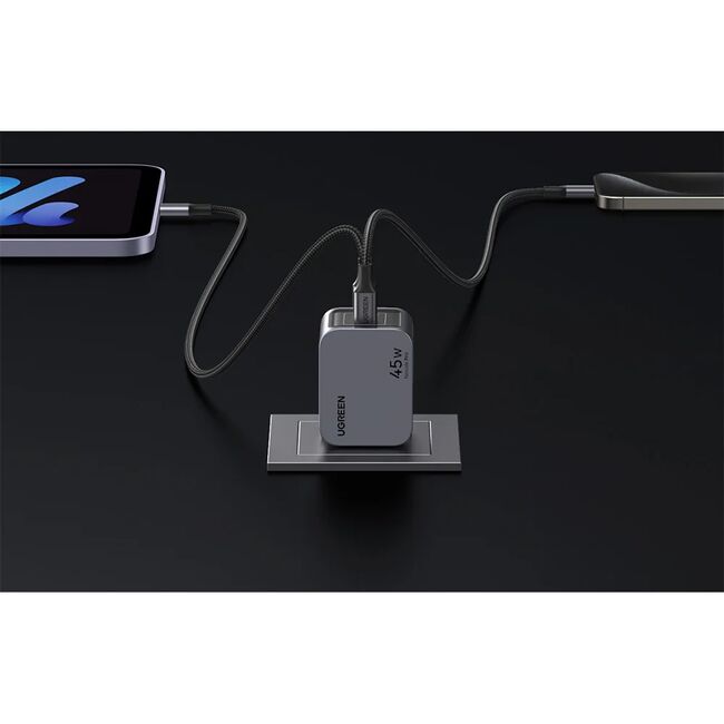 Incarcator pentru Priza, Type-C, GaN, 45W, 3A, QC4.0+ - Ugreen Nexode Pro X707 (35008) - Grey