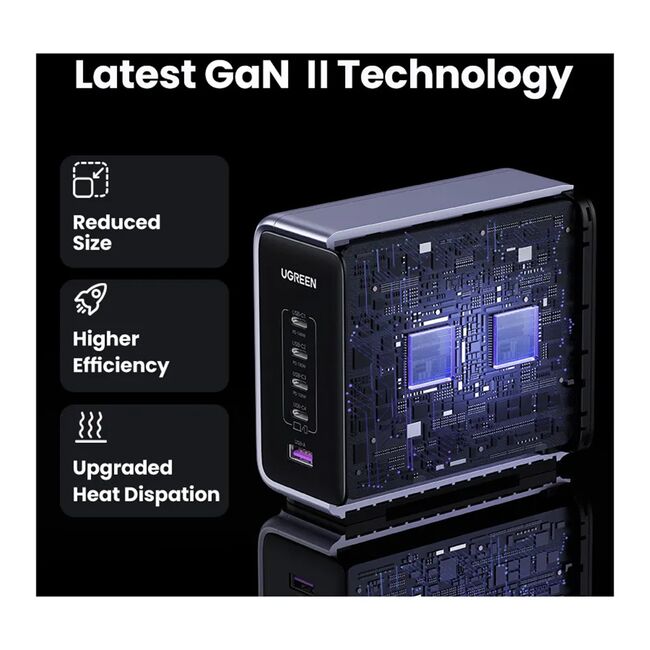 Incarcator pentru Priza USB, Type-C, GaN, 300W, Cablu 2m - Ugreen CD333 (90903B) - Gray