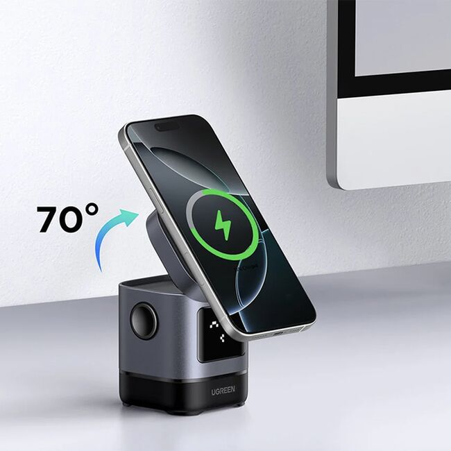 Incarcator Pliabil fara Fir 2in1, 25W, USB-C, MPP - Ugreen W709 (45775) - Black