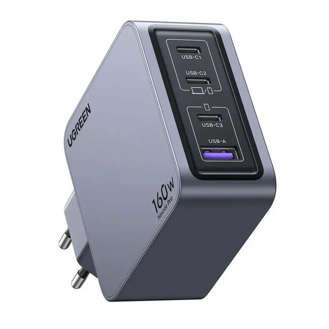 Incarcator USB, Type-C, GaN, 160W, 3A, Cablu Inclus, 1.5m - Ugreen Nexode Pro X763 (25877) - Grey