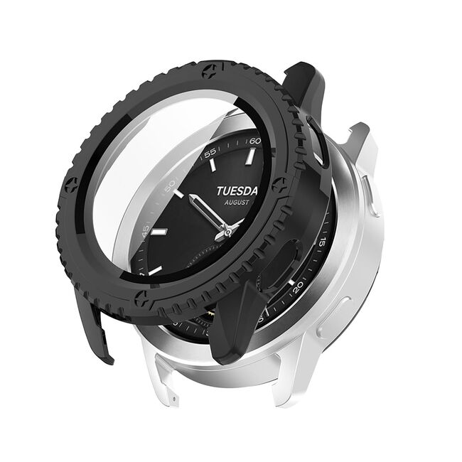 Set de Protecție 360° pentru Xiaomi Watch S3 – Carcasa + Folie din Sticla Securizata, Claritate HD, Design Elegant - Negru