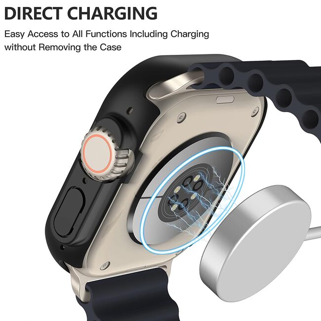 Set de Protecție 360° pentru Apple Watch Ultra / Ultra 2 – Carcasa + Folie din Sticla Securizata, Claritate HD, Design Elegant