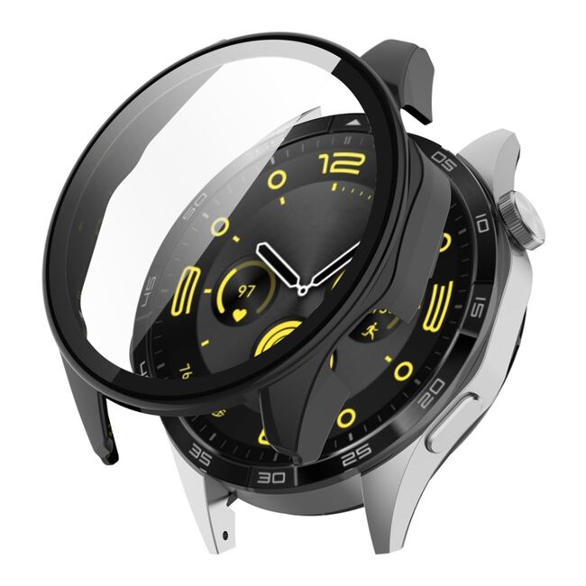 Set de Protecție 360° pentru Huawei Watch GT 4 (46mm) – Carcasa + Folie din Sticla Securizata, Claritate HD, Design Elegant - Negru