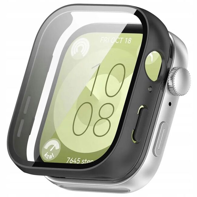Set de Protecție 360° pentru Huawei Watch Fit 3 – Carcasa cu protectie ecran, Claritate HD, Design Elegant - Negru