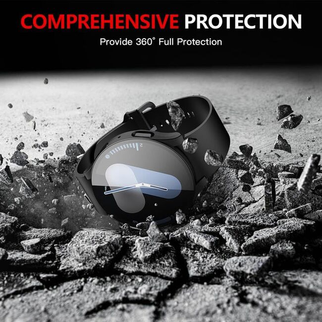 Set de Protecție 360° pentru Samsung Galaxy Watch 7 (40mm) – Carcasa cu protectie ecran, Claritate HD, Design Elegant - Negru