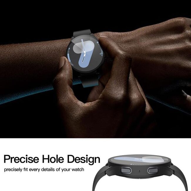 Set de Protecție 360° pentru Samsung Galaxy Watch 7 (40mm) – Carcasa cu protectie ecran, Claritate HD, Design Elegant - Negru