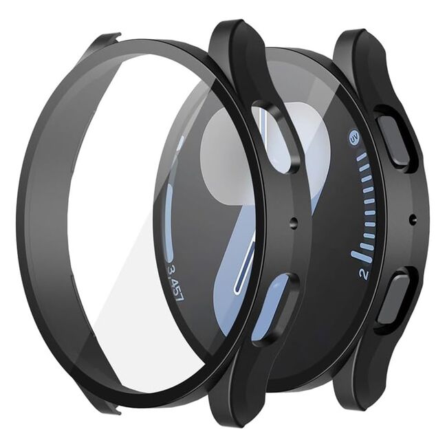 Set de Protecție 360° pentru Samsung Galaxy Watch 7 (44mm) – Carcasa cu protectie ecran, Claritate HD, Design Elegant - Negru