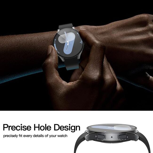 Set de Protecție 360° pentru Samsung Galaxy Watch 7 (40mm) – Carcasa cu protectie ecran, Claritate HD, Design Elegant - Transparent
