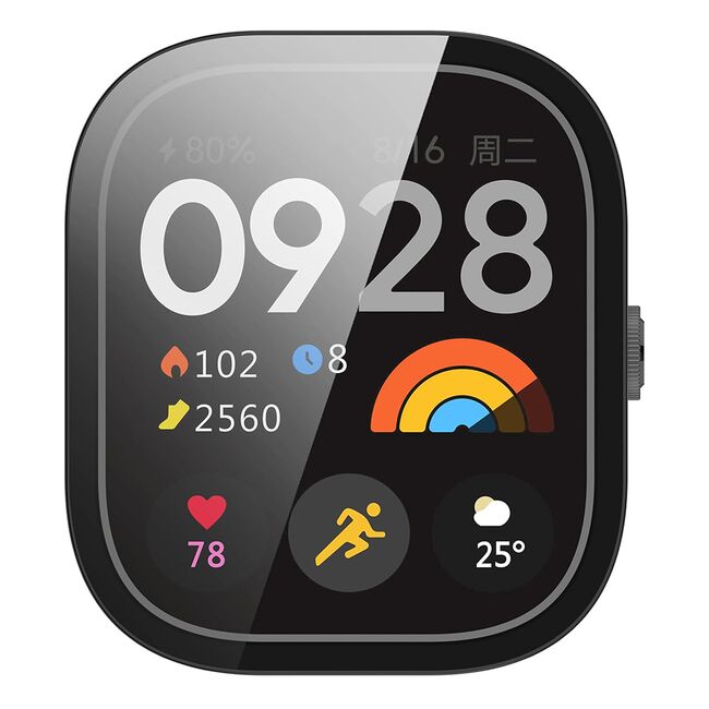 Set de Protecție 360° pentru Xiaomi Redmi Watch 4 – Carcasa cu protectie ecran, Claritate HD, Design Elegant - Negru
