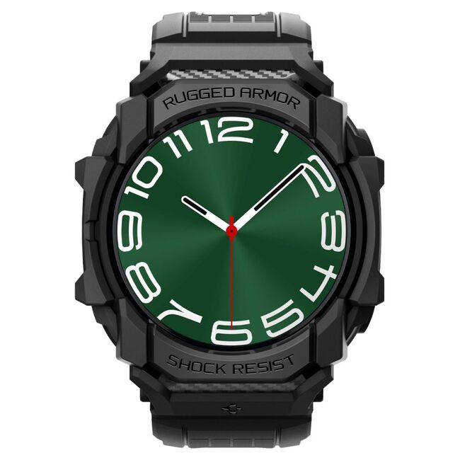 Husa pentru Samsung Galaxy Watch Ultra 47mm + Curea - Spigen Rugged Armor Pro - Black
