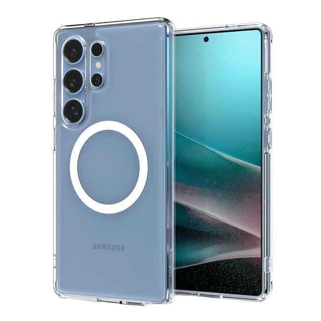 Husa pentru Samsung Galaxy S25 Ultra - Spigen Ultra Hybrid MagSafe - Clear / White