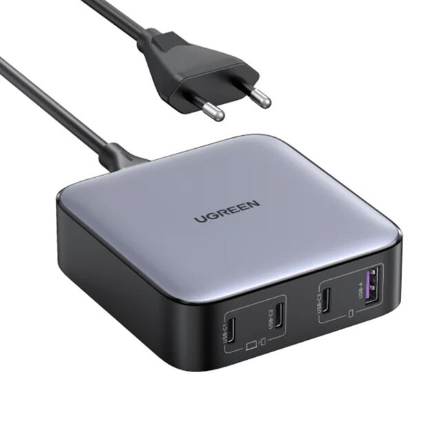 Statie incarcare 100W, USB, 3x Type-C, Fast Charge, Cablu Inclus - Ugreen CD328 (90928) - Grey