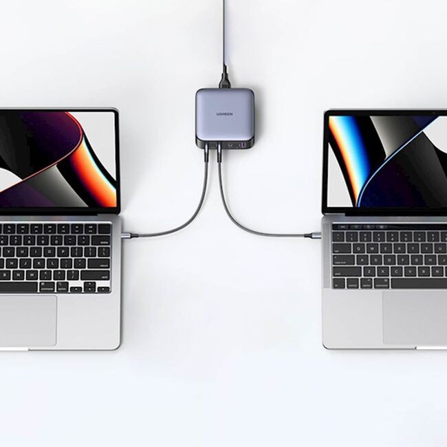 Statie incarcare 100W, USB, 3x Type-C, Fast Charge, Cablu Inclus - Ugreen CD328 (90928) - Grey