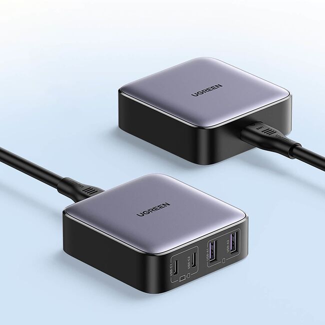 Statie incarcare 65W, 2x USB, 2x Type-C, Cablu Inclus, 2m - Ugreen CD327 (90747) - Grey