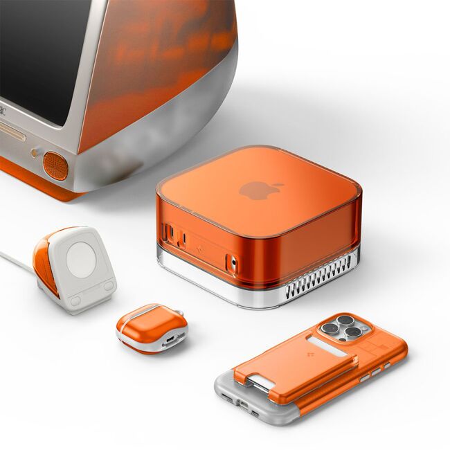Suport pentru Incarcator Apple Watch - Spigen Classic C1 - Tangerine