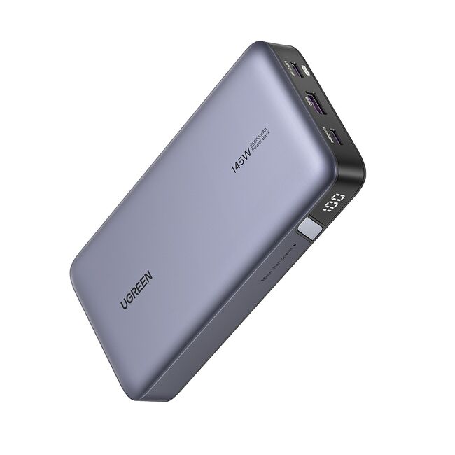 Baterie Externa cu Display Digital, USB, 2x Type-C, 25000mAh, PD3.0, 145W, 5V/3A - Ugreen PB205 (90597A) - Space Gray
