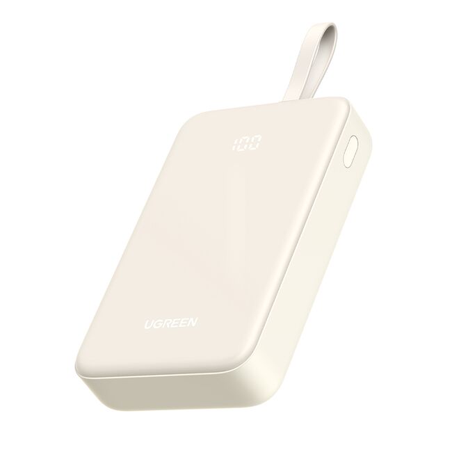 Baterie Externa USB, USB-C cu Cablu Type-C, 20000mAh, Fast Charging, 22.5W, 5V/3A - Ugreen PB505 (35340) - Beige