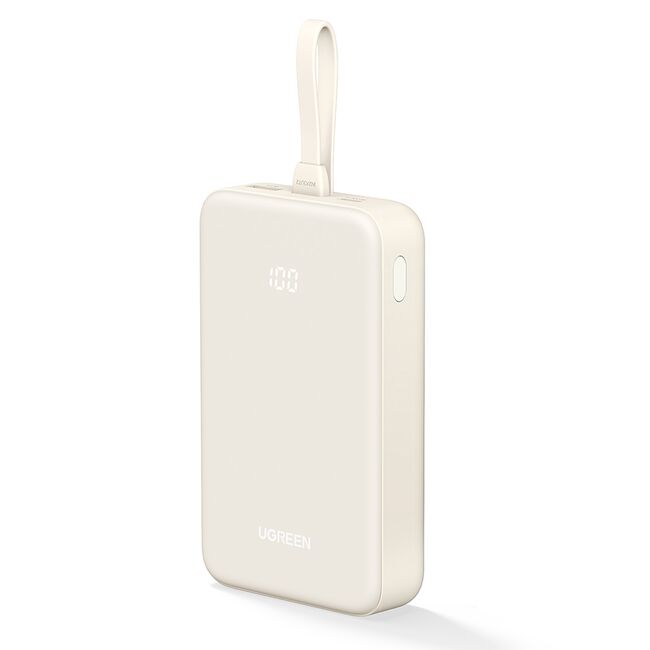 Baterie Externa USB, USB-C cu Cablu Type-C, 20000mAh, Fast Charging, 22.5W, 5V/3A - Ugreen PB505 (35340) - Beige