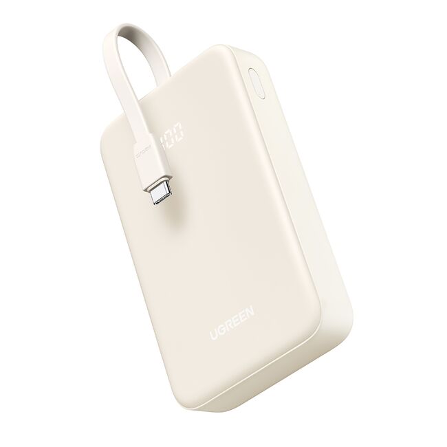 Baterie Externa USB, USB-C cu Cablu Type-C, 20000mAh, Fast Charging, 22.5W, 5V/3A - Ugreen PB505 (35340) - Beige