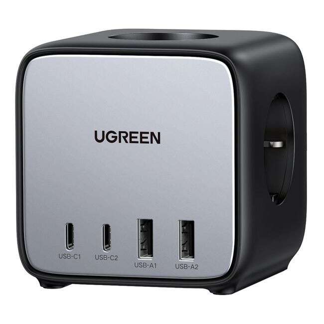 Incarcator Retea, Prelungitor 7 in 1, 2x USB-C, 2x USB, 3x AC, 2990W, 13A, PD65W - Ugreen  DigiNest Cube CD268 (60113) - Black