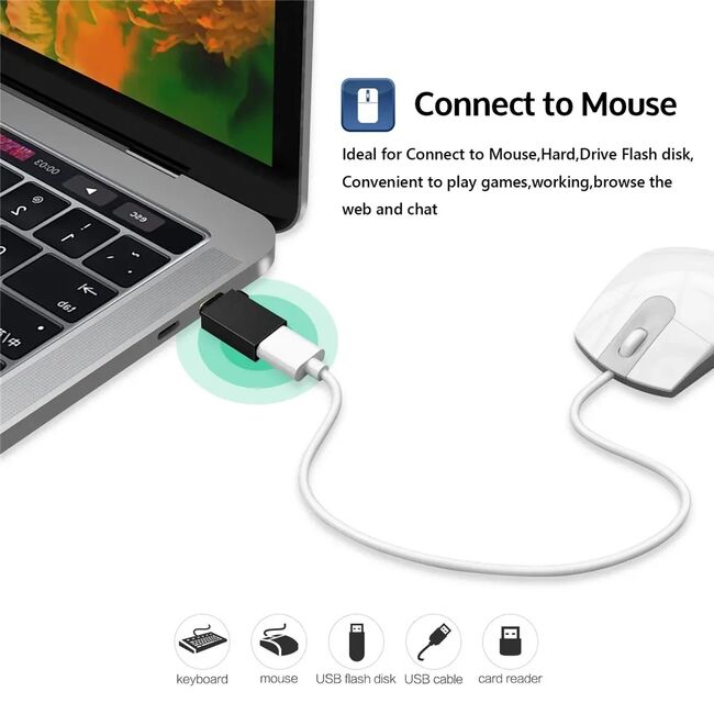 Adaptoare USB to Type-C, 3A, Aluminiu (set 2) - TriVoltX (A13) - Black