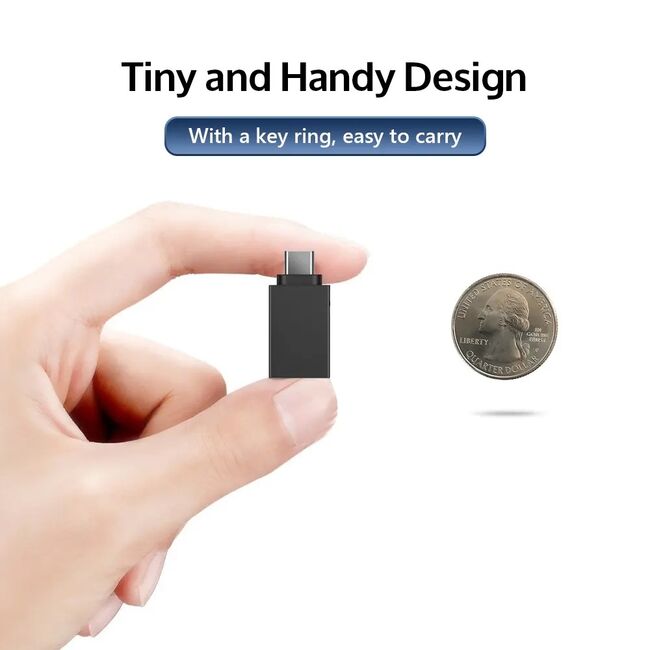 Adaptoare USB to Type-C, 3A, Aluminiu (set 2) - TriVoltX (A13) - Black