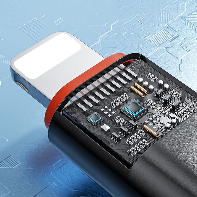 Adaptor USB-C la iPhone, PD20W, Aluminiu - HyperPort (A3) - Black / Orange