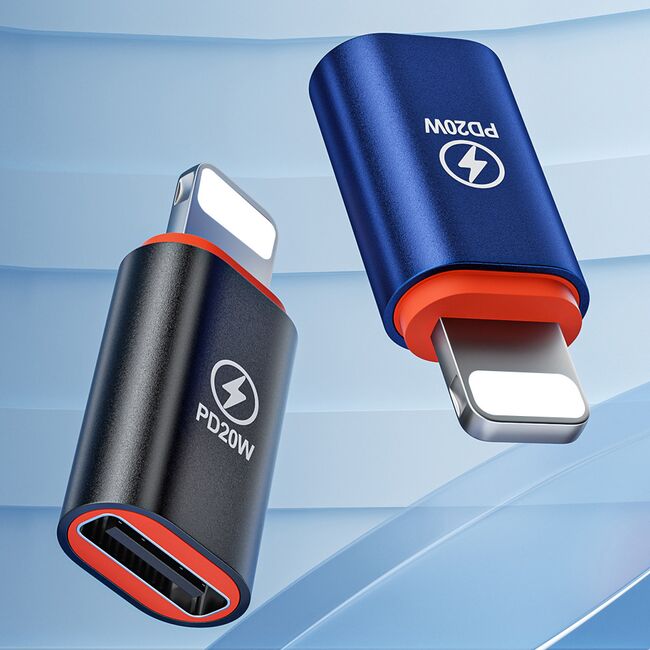 Adaptor USB-C la iPhone, PD20W, Aluminiu - HyperPort (A3) - Black / Orange