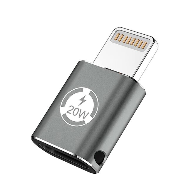 Adaptor USB-C la Lightning, 3A, Aluminiu - TitanCoreX (A11) - Gray