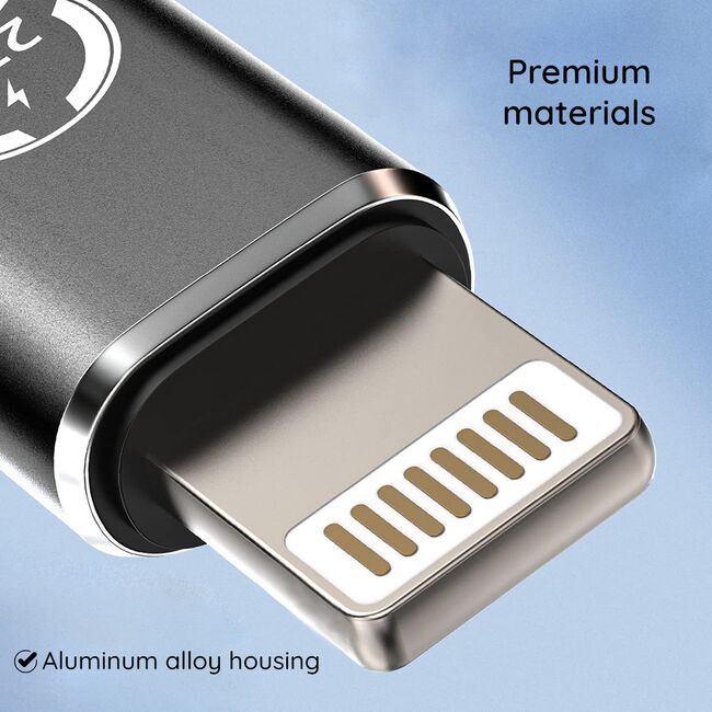Adaptor USB-C la Lightning, 3A, Aluminiu - TitanCoreX (A11) - Gray