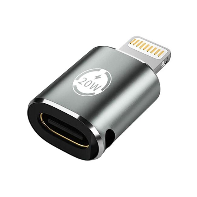 Adaptor USB-C la Lightning, 3A, Aluminiu - TitanCoreX (A11) - Gray