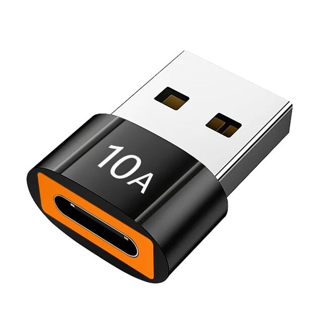 Adaptor USB-C la USB-A, 5Gbps, 10A, Aluminiu - HyperPort (A7) - Black / Orange