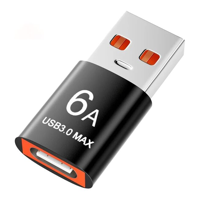 Adaptor USB-C la USB-A, 5Gbps, 6A - HyperPort (A5) - Black / Orange