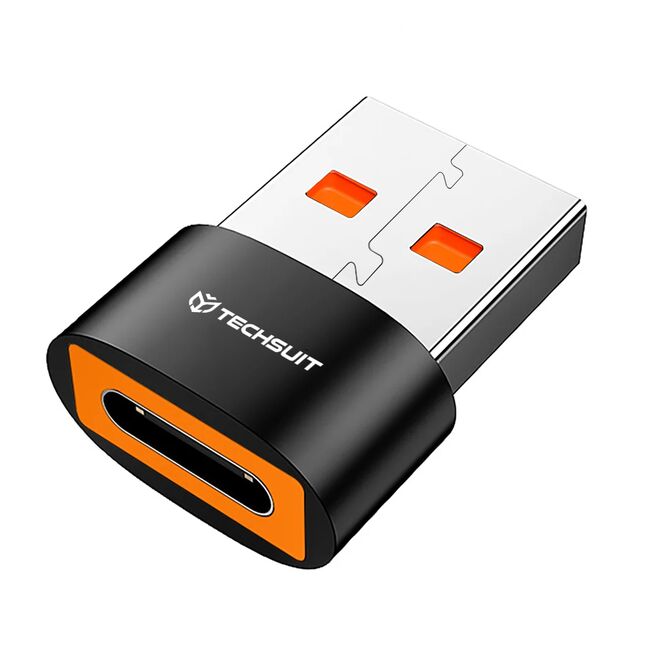 Adaptor USB-C la USB-A, 6A, Aluminiu -  HyperPort (A4) - Black / Orange